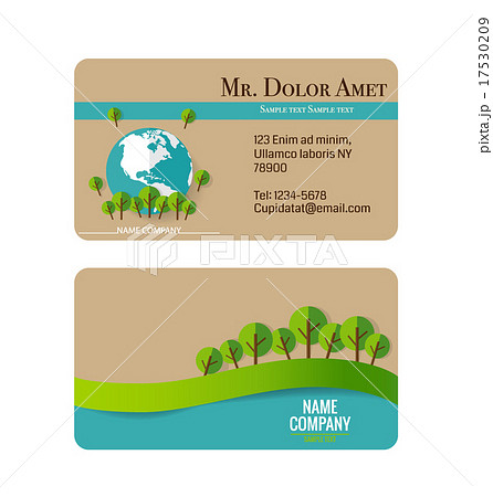 Modern business card template with nature background. Vector ill Modern business card template with nature background. Vector ill 17530209