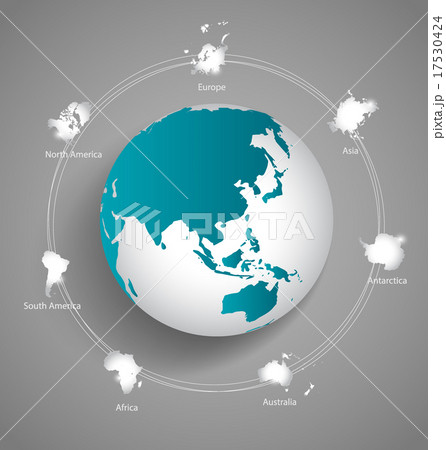 Modern globes and world map, vector illustration. Modern globes and world map, vector illustration. 17530424