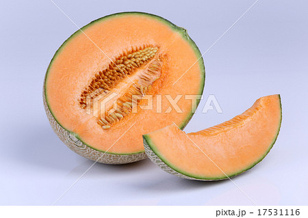 Organic Cantaloupe melon fruit isolated on white Organic Cantaloupe melon fruit isolated on white 17531116
