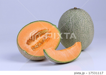 Organic Cantaloupe melon fruit isolated on white Organic Cantaloupe melon fruit isolated on white 17531117