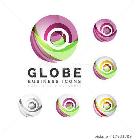Set of globe sphere or circle logo business icons 17531308