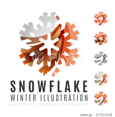 Set of abstract colorful snowflake logo icons 17531358