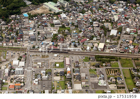 外房線の上総一ノ宮駅付近を空撮 外房線の上総一ノ宮駅付近を空撮 17531959