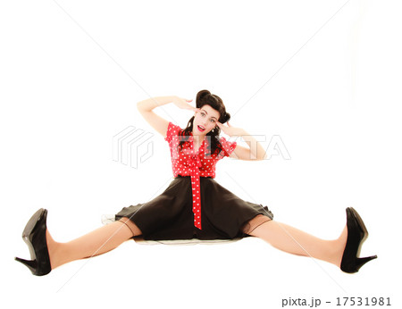 Retro. Pinup girl stylized like marionette Retro. Pinup girl stylized like marionette 17531981