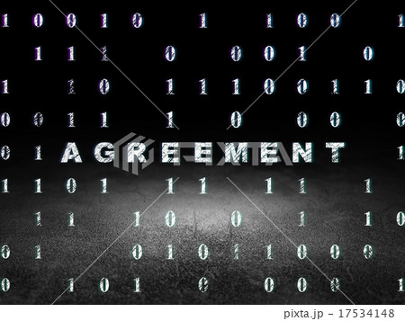 Finance concept: Agreement in grunge dark room 17534148