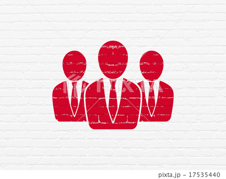 News concept: Business People on wall background 17535440