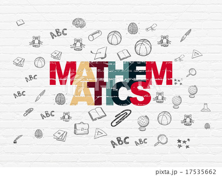 Learning concept: Mathematics on wall background Learning concept: Mathematics on wall background 17535662