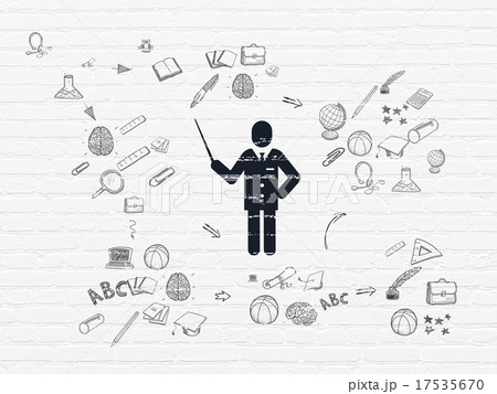 Education concept: Teacher on wall background Education concept: Teacher on wall background 17535670
