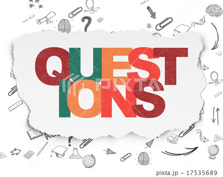 Learning concept: Questions? on Torn Paper 17535689