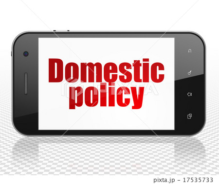 Politics concept: Smartphone with Domestic Policy 17535733