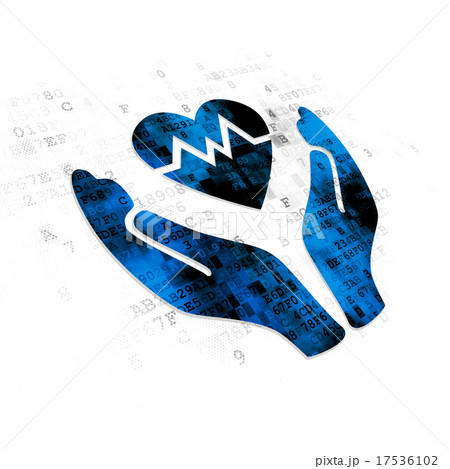 Insurance concept: Heart And Palm on Digital 17536102