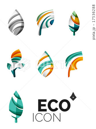 Set of abstract eco leaf icons, business logotype Set of abstract eco leaf icons, business logotype 17536288