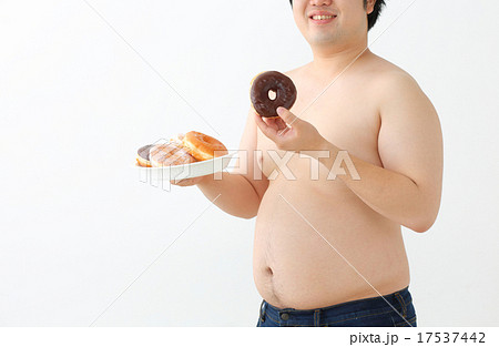 肥満男性 ドーナツ 肥満男性 ドーナツ 17537442