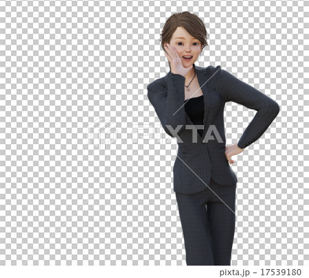 声をかけるビジネススーツの女性 perming3DCGイラスト素材 声をかけるビジネススーツの女性 perming3DCGイラスト素材 17539180