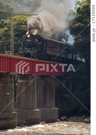 鉄橋を渡る蒸気機関車 17539500
