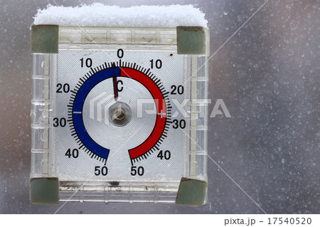 thermometer outdoors snow winter cold snap 17540520