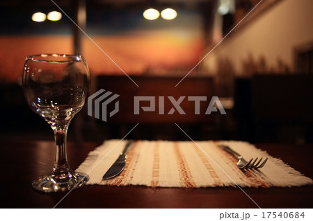 tableware, glass beakers in the restaurant 17540684