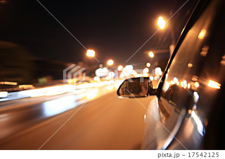 blurred urban look of the car movement nights 17542125