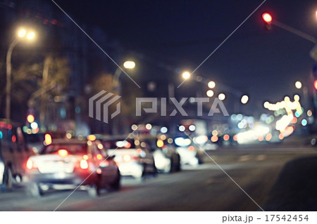 Night road in the city of lights cars traffic jams Night road in the city of lights cars traffic jams 17542454
