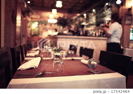 food in the restaurant, table, background 17542464