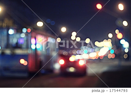 Night road in the city of lights cars traffic jams 17544793