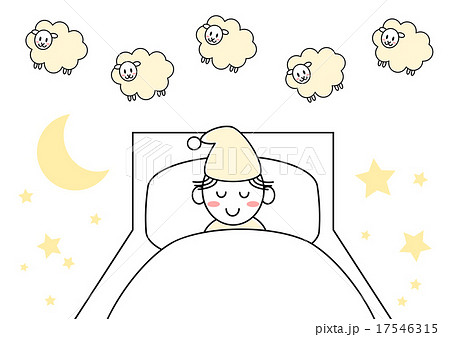 羊 睡眠 イラストのイラスト素材