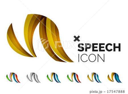 Set of abstract speech bubble and cloud icons 17547888