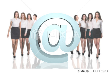 Group of business people with big e-mail icon Group of business people with big e-mail icon 17548084