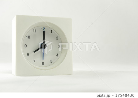 The time is now 8.00 am, isolated white background 17548430
