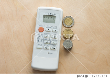 Wasteful spending air condition remote with coin 17549481