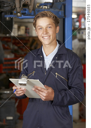 Portrait Of Apprentice Mechanic In Auto Repair Shop 17549885