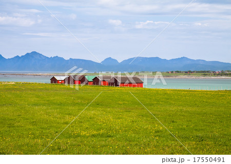 Norwegian traditional boathouse in countryside 17550491