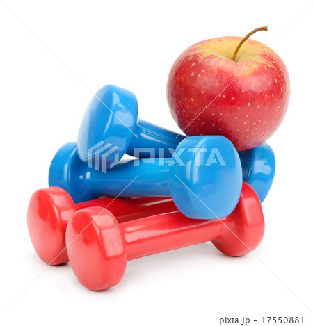 Set dumbbells and apple Set dumbbells and apple 17550881