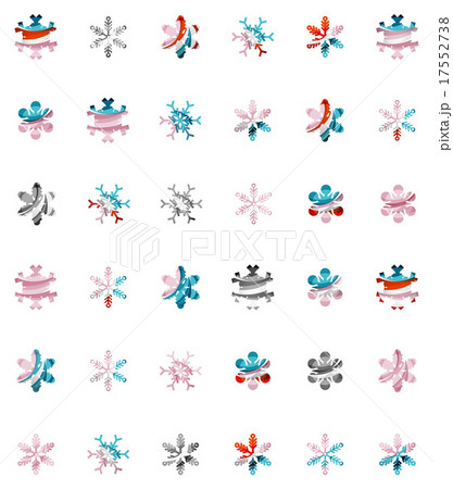 Set of abstract colorful snowflake logo icons 17552738