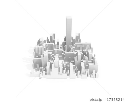 Abstract schematic white 3d cityscape quarter 17553214