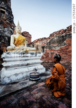 Buddha statue and Novice Buddha statue and Novice 17554207