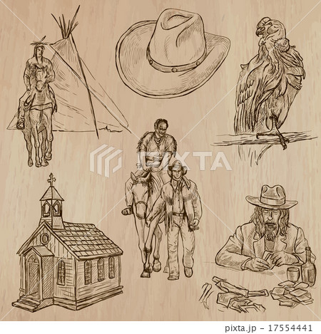 Wild West - Hand drawn vector pack 17554441