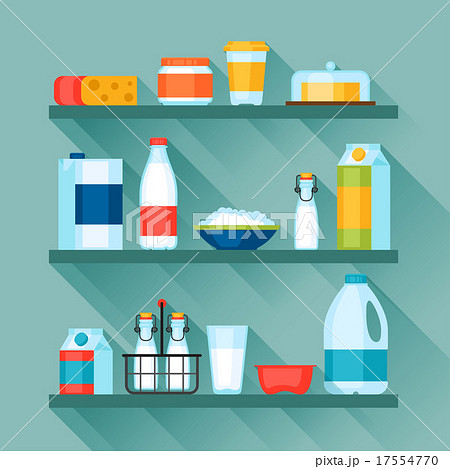 Illustration with dairy products in flat design Illustration with dairy products in flat design 17554770