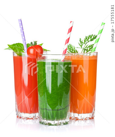 Fresh vegetable smoothie. Tomato, cucumber, carrot Fresh vegetable smoothie. Tomato, cucumber, carrot 17555181