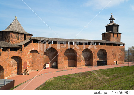 Wall and tower of Nizhny Novgorod Kremlin Wall and tower of Nizhny Novgorod Kremlin 17556909