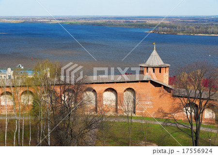 Wall and tower of Nizhny Novgorod Kremlin Wall and tower of Nizhny Novgorod Kremlin 17556924