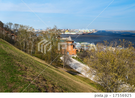 Wall and tower of Nizhny Novgorod Kremlin Wall and tower of Nizhny Novgorod Kremlin 17556925