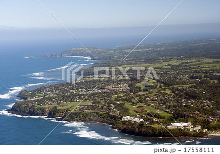 プリンスビル空撮、カウアイ島、ハワイ-1 17558111