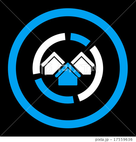 Realty diagram flat blue and white colors rounded Realty diagram flat blue and white colors rounded 17559636