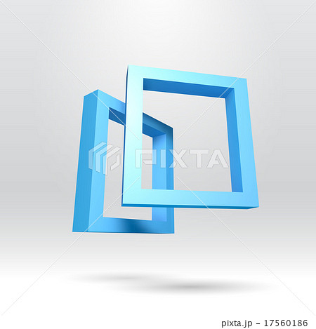 Two blue rectangular 3D frames Two blue rectangular 3D frames 17560186