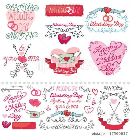 Wedding decor elements set.Labels,cards,invitation 17560637