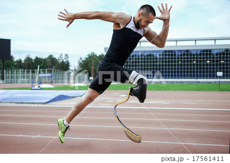 Explosive start of athlete with handicap Explosive start of athlete with handicap 17561411