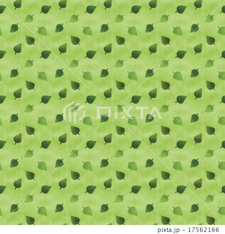 和風な緑の葉イラスト リーフ柄 シームレス 連続 繰り返し パターン 壁紙 背景素材のイラスト素材