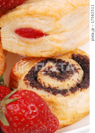 background from fresh buns on a plate 17562511