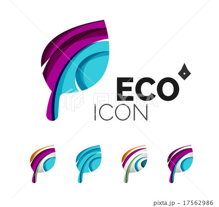 Set of abstract eco leaf icons, business logotype Set of abstract eco leaf icons, business logotype 17562986
